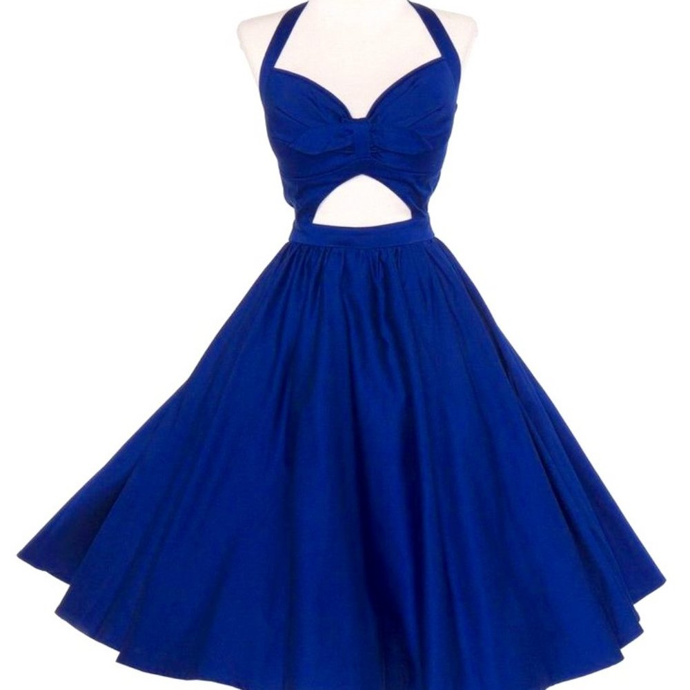 Pinup Couture Renee Blue Cutout Dress in Medium PUG